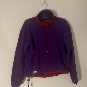 MEC Purple Half-Zip Fleece Pullover with Red Trim